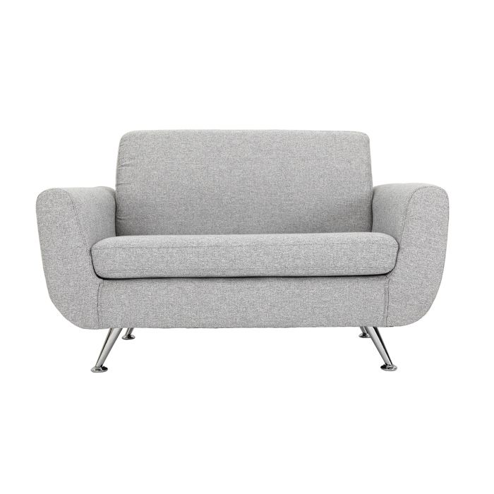 Produit similaire: Canapé design 2 places en tissu gris clair et acier chromé PURE