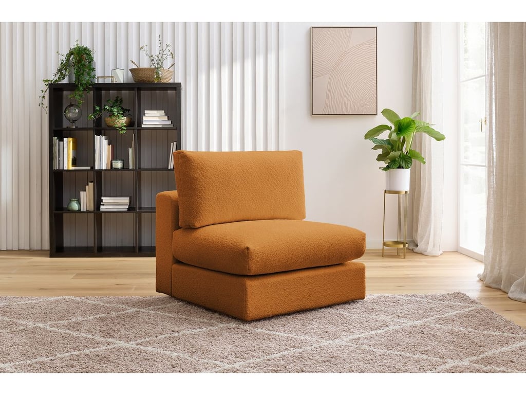 Produit similaire: Chauffeuse 1 place pour canapé modulable PARIS tissu bouclette jaune BOBOCHIC 1 places