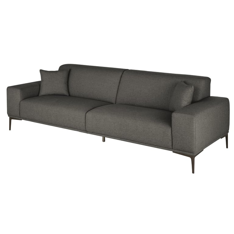 Canapé Tokyo 4 places velours gris - Vue supplémentaire 2