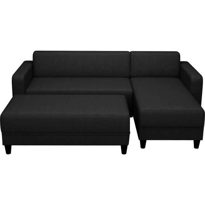 Produit similaire: Canapé d'angle fixe 3 places BOB - Tissu Anthracite - Banc - L 197 x P 138 x H 65 cm
