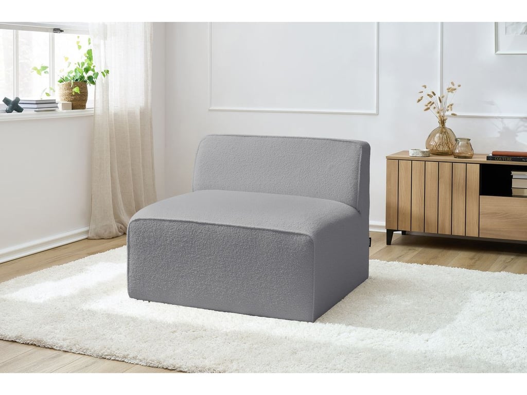 Produit similaire: Chauffeuse 1 place pour canapé modulable MEGEVE tissu bouclette gris clair BOBOCHIC 1 places