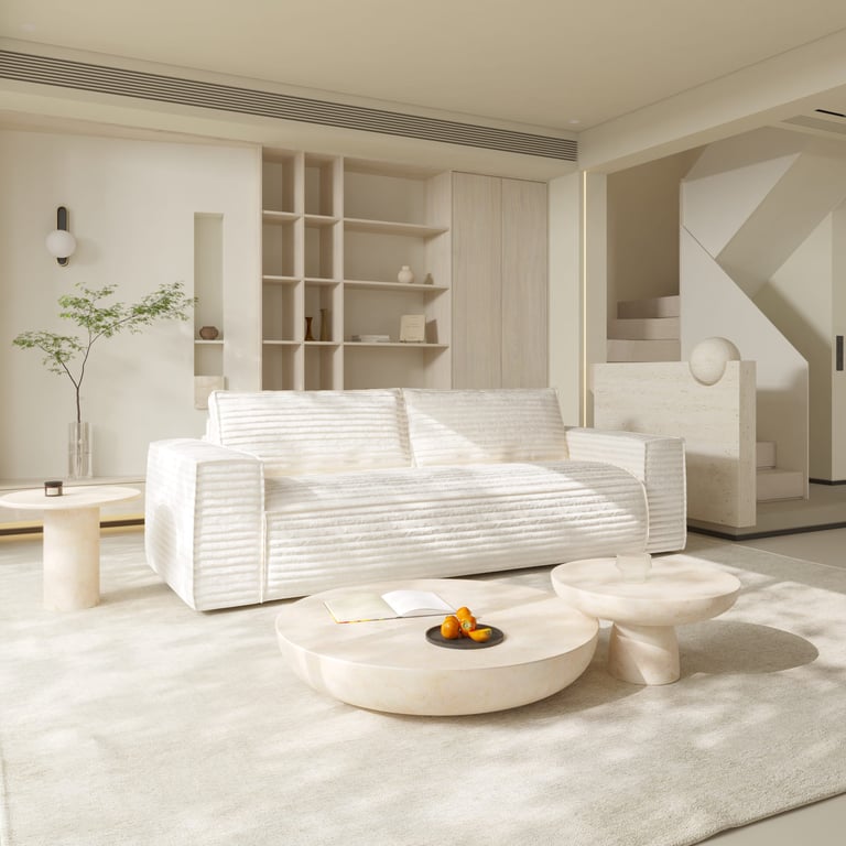 joan - Canapé velours Beige