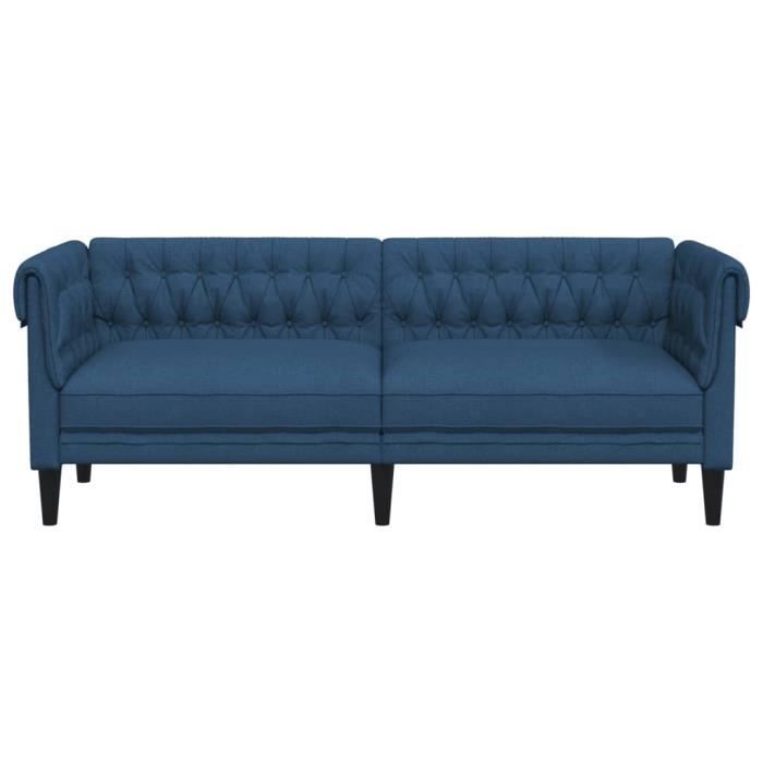 Produit similaire: Canapé Chesterfield - MOTHINESSTO - 3 places - Tissu bleu - Style classique - Confort moelleux