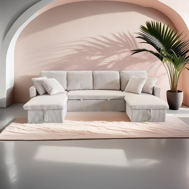 Produit similaire: Mahe - Canapé convertible velours côtelé Beige