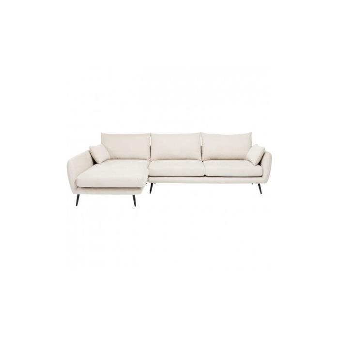 Produit similaire: Canapé d'angle gauche en tissu crème - AMALFI - Longueur 231cm - Beige - Simili
