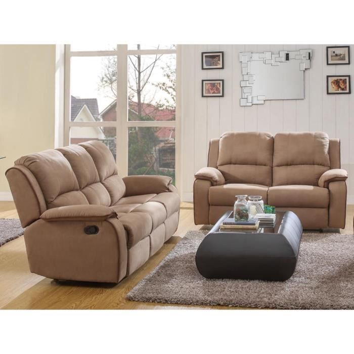 Produit similaire: Canapé relaxation 3+2 places en microfibre HERNANI - Taupe