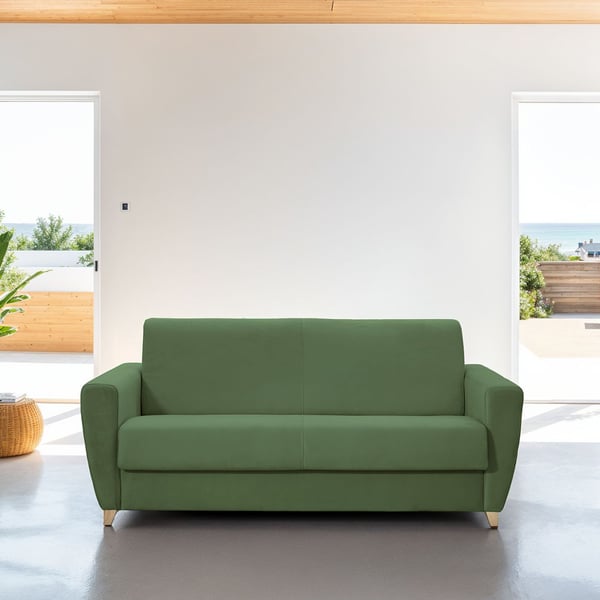leandro - Canapé convertible velours Vert