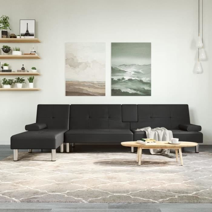 Produit similaire: Canapé-lit en forme de L noir 255x140x70 cm similicuir 3157265