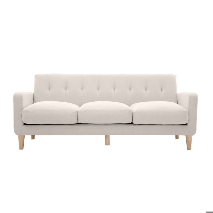 Produit similaire: Canapé scandinave 3 places en tissu beige et bois clair LUNA
