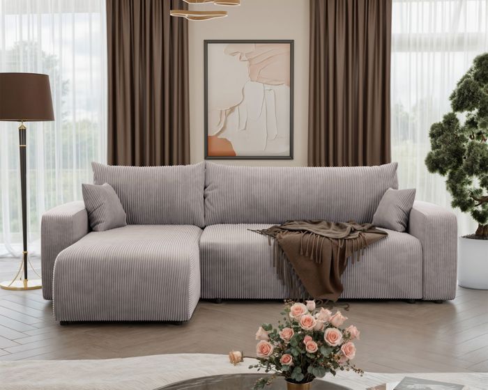 Produit similaire: Canapé d'angle convertible - PIANONO - en velours côtelé beige