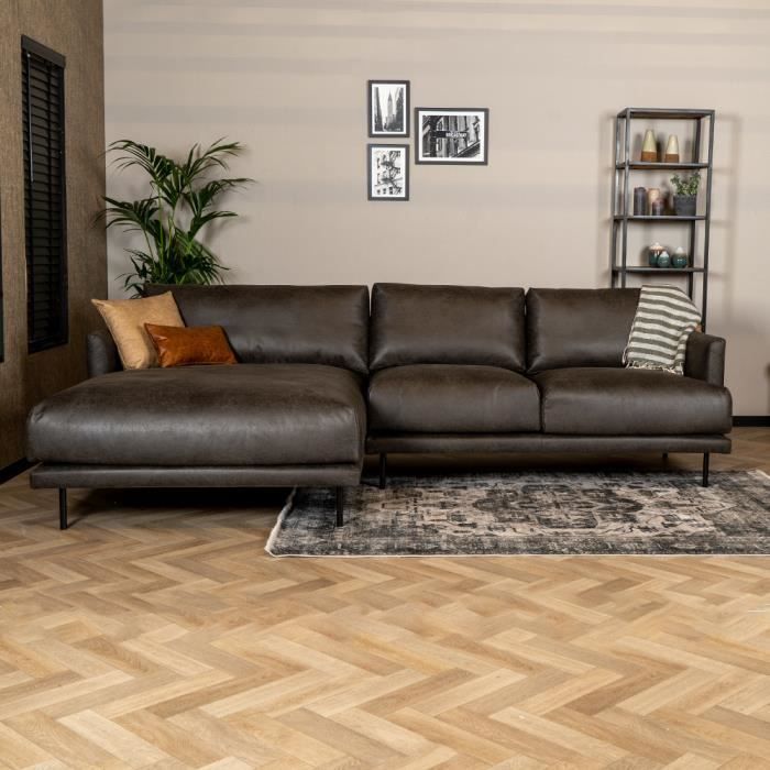 Produit similaire: Livin24  Canapé industriel d'angle gauche Denver anthracite éco-cuir