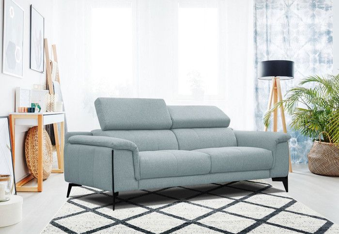 Produit similaire: Canapé droit XXL 3 places tissu turquoise - Matera
