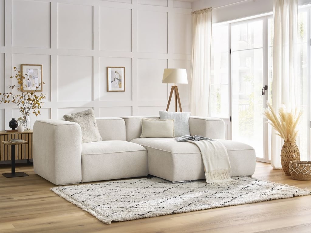 Produit similaire: Canapé d'angle fixe compact ZEPHYR blanc angle droit BOBOCHIC 3 places