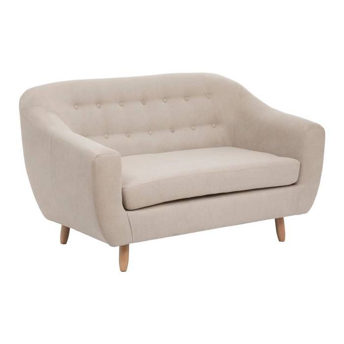 Produit similaire: Canapé fixe - 2 places - Tissu lin - L. 150 x P. 82 x H. 87 cm - Retro - Pieds en pin