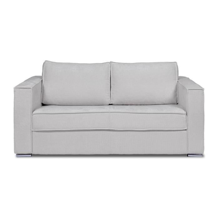Produit similaire: Canapé 4 places convertible express en tissu texturé gris clair - Couchage à lattes larges 160 cm - Matelas 22 cm LORETO