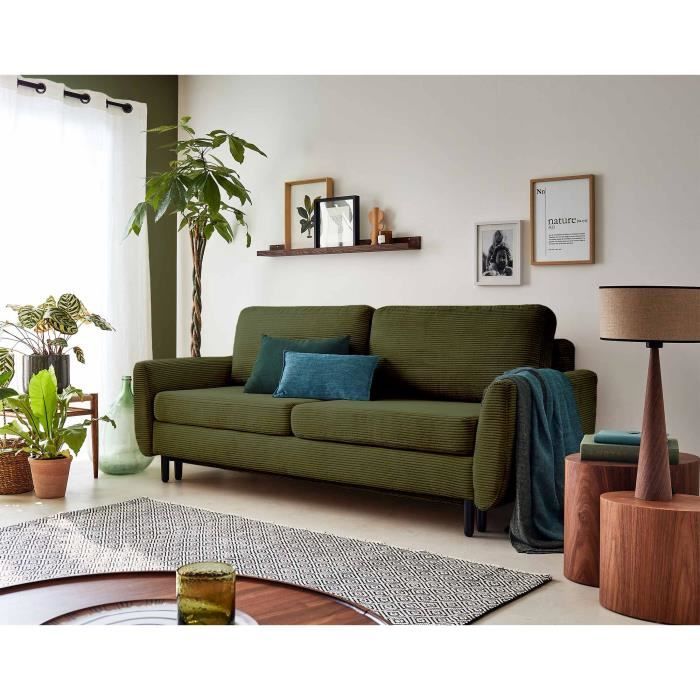 Produit similaire: Dan - canapé 3 places - convertible avec coffre - en velours côtelé - Vert