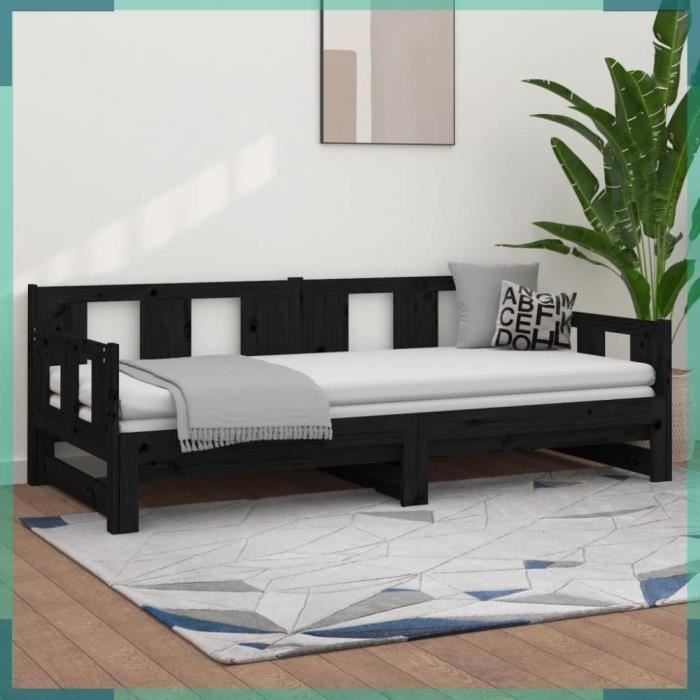 Produit similaire: Lit coulissant sans matelas noir bois de pin massif-FHE820296
