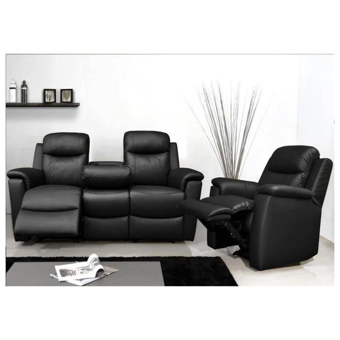 Produit similaire: Canapé 3+1 places relax EVASION en cuir - Noir - VENTE-UNIQUE - Relaxation - Classique - Intemporel