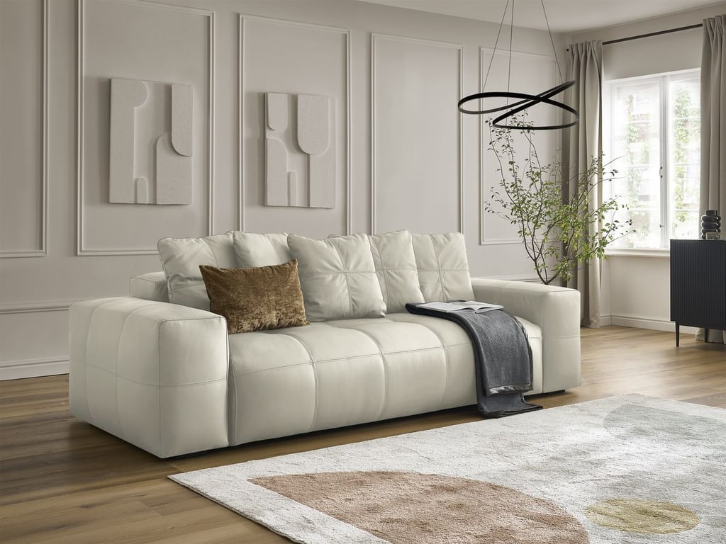 Produit similaire: Voltaire canapé droit fixe 3 places cuir de vache beige