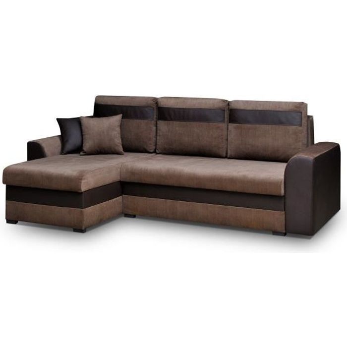 Produit similaire: Canapé d'angle Convertibles 3 Place Tissu + Simili Cuir Tommy (Marron, Canapé d'angle Gauche)