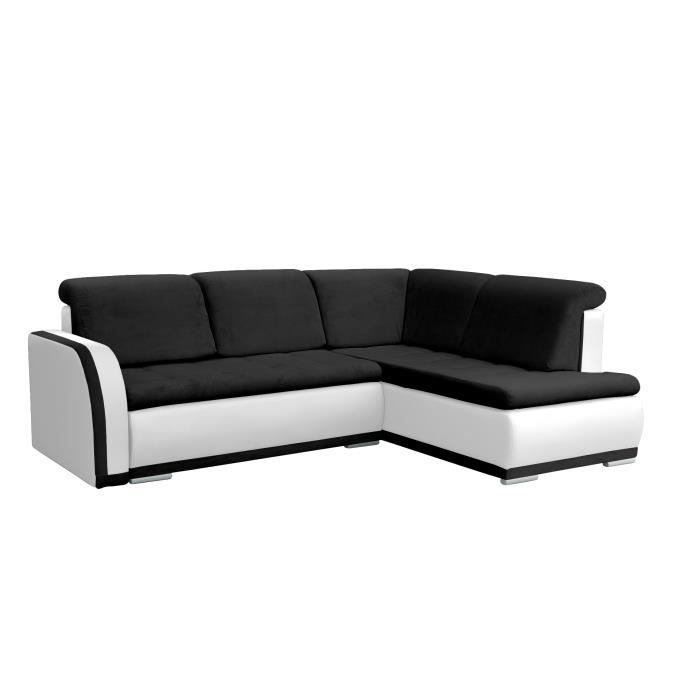 Produit similaire: Canapé d'angle Convertibles 3 Places Tissu + Simili Cuir Vero II (Noir + Blanc, Canapé d'angle Droit)