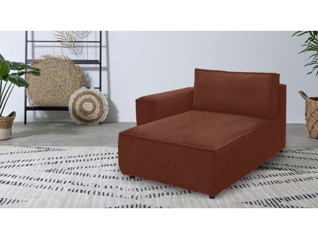 Produit similaire: Méridienne avec accoudoir pour canapé modulable NIHAD tissu velours côtelé orange angle gauche BOBOCHIC 1 places