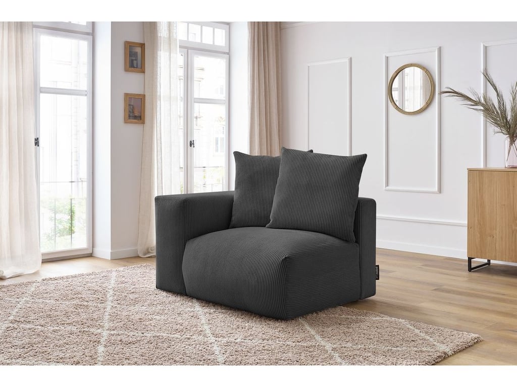 Produit similaire: Chauffeuse 1 place avec accoudoir pour canapé modulable VOLTAIRE gris foncé angle gauche BOBOCHIC 1 places