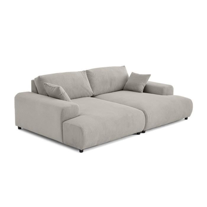 Produit similaire: Garance - canapé droit 3 places double méridienne - en velours côtelé - Gris clair