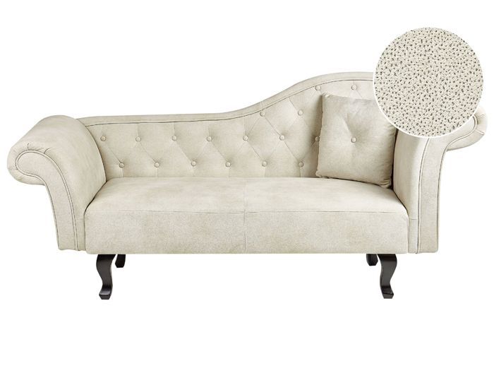 Produit similaire: Chaise longue à droite en velours beige clair LATTES II
