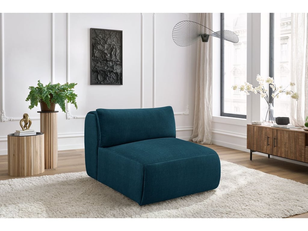 Produit similaire: Chauffeuse 1 place sans accoudoir pour canapé modulable JEANNE tissu velours bleu foncé BOBOCHIC 1 places