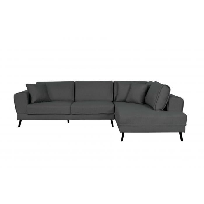 Produit similaire: Canapé d'angle droit 4 places INDIA convertible 2 coffres en tissu - Gris foncé - L304 x 212 x 86cm - LOUNGITUDE
