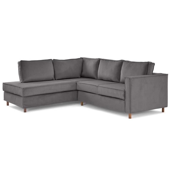 Produit similaire: Jake - canapé déhoussable d'angle gauche 5 places en velours - Gris