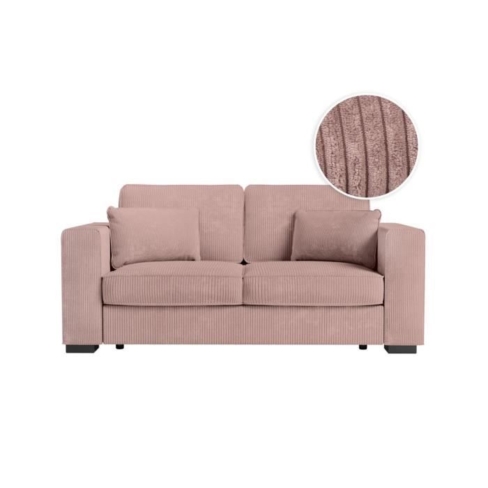 Produit similaire: Canapé droit fixe 2 places BELAMI en velours côtelé - Rose - L181 x P93 x H86cm - LOUNGITUDE