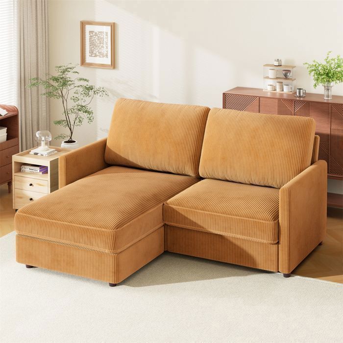 Produit similaire: Canapé d'angle réversible 3 Places en velours côtelé jaune,Canapé confortable en forme de L pour le salon,180×137×84cm