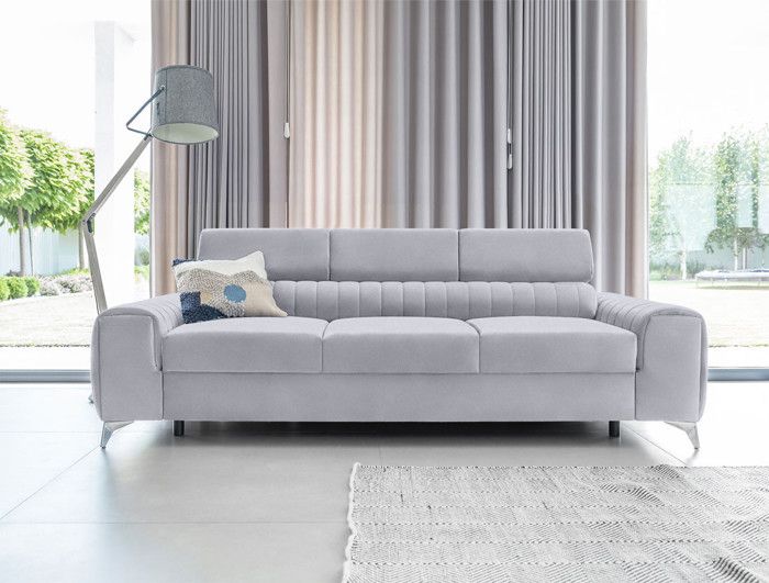 Produit similaire: Canapé convertible en velours gris clair - BESTMOBILIER - Talisay - 3 places - tiroir - avec têtières
