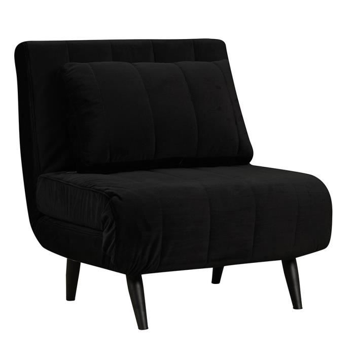 Produit similaire: Fauteuil convertible lit 80 x 190 cm Hanna en velours noir - Livin24 - 1 place - Design élégant