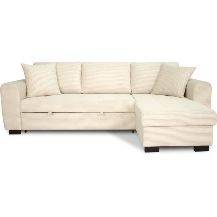 Produit similaire: Canapé d'angle convertible réversible - 4 places - HAMILTON - Tissu Beige - L 245 x P 150 x H 86 - Fabriqué en Ukraine