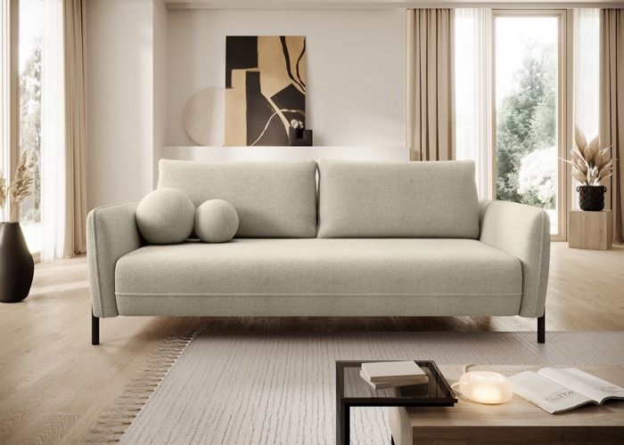 Produit similaire: Canapé convertible 3 places - VERUCO - en tissu chenille beige clair imperméable