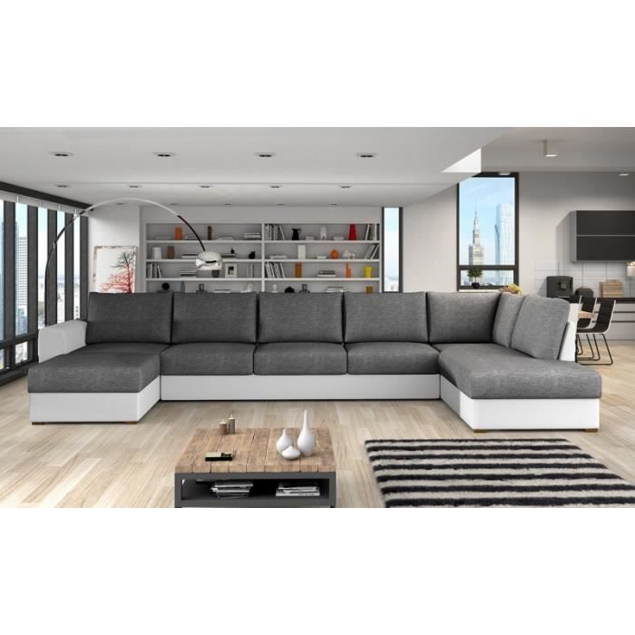 Produit similaire: Canapé d'angle panoramique WILO avec lit - angle droit gris et blanc