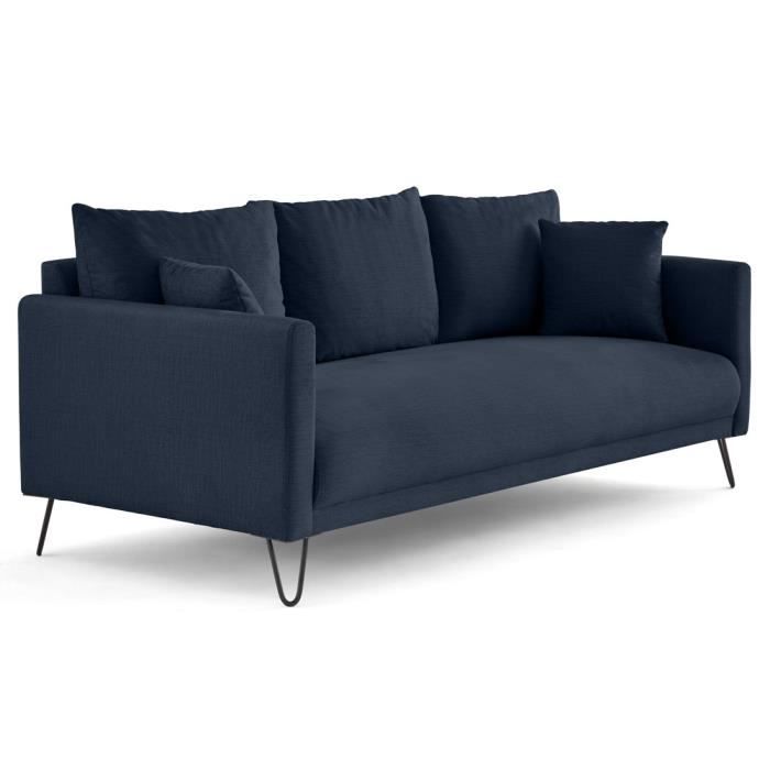 Produit similaire: Ostrava - canapé droit 3 places en velours pieds en épingle - Bleu