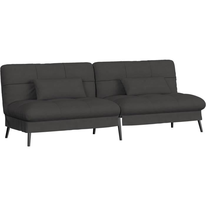 Produit similaire: COMHOMA canapé Convertible en Peluche, canape 3 Places,Pieds en métal 174 * 55 * 72cm,Noir