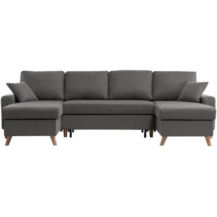 Produit similaire: Canapé d'Angle Panoramique LOUNGITUDE MARIA SCANDINAVE Convertible avec Coffres - Gris - 6 places - Tissu