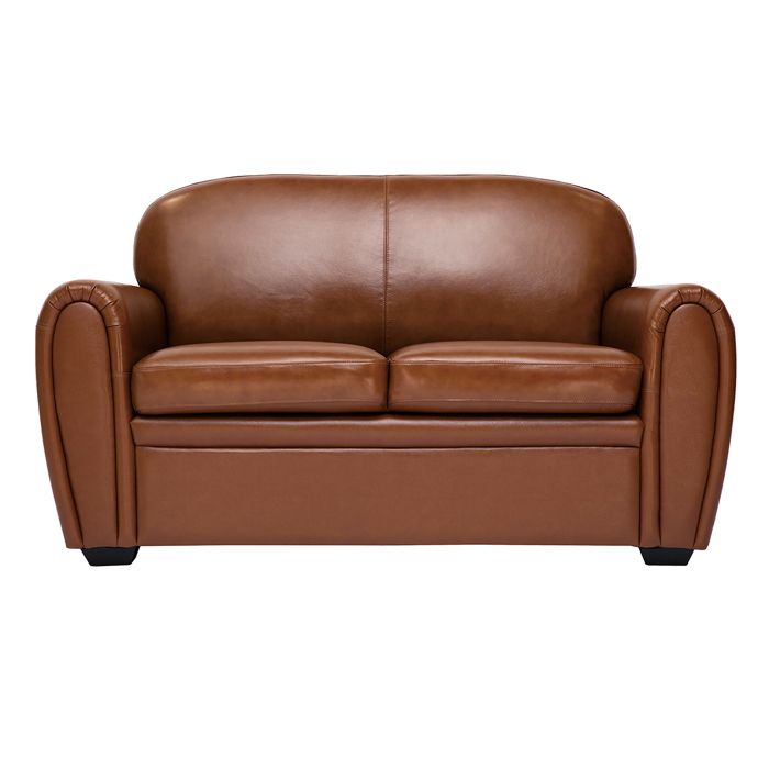 Produit similaire: Canapé cuir vintage 2 places marron et bois noir CLUB
