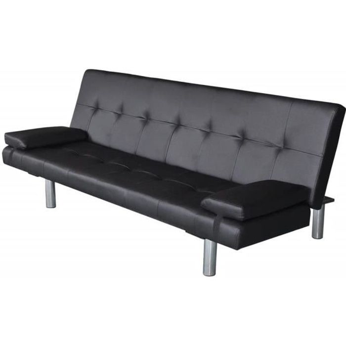 Produit similaire: Canapé Lit Convertible à 2 places 168x77x(61,5-64-66)cm - Canapé avec deux oreillers - Noir I1