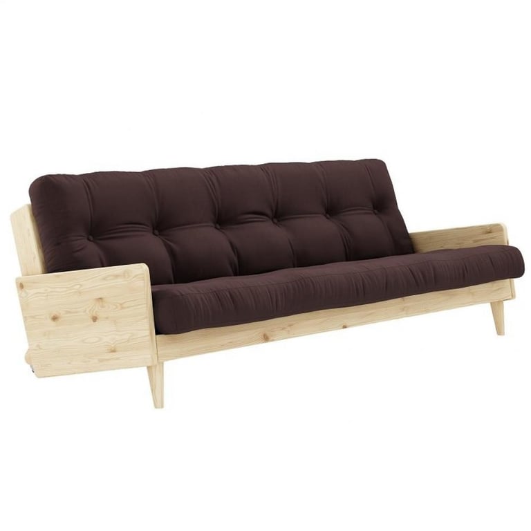 Produit similaire: Canapé 3 places convertible INDIE style scandinave futon marron couchage 130*190 cm.
