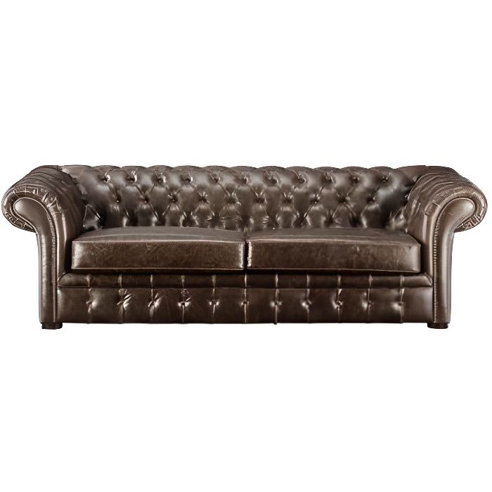 Produit similaire: Canapé 3 places chesterfield CLOTAIRE en cuir vieilli - Marron - Fixe - 90 cm - 59 cm - Moelleux