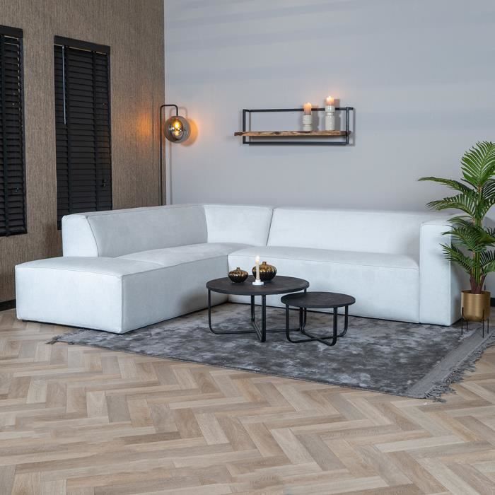 Produit similaire: Livin24  Canapé d'angle scandinave Memphis tissu chiné blanc gauche