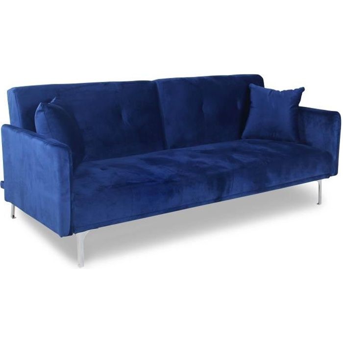 Produit similaire: Canapé Carla - convertible clic-clac 3 places Velours Bleu