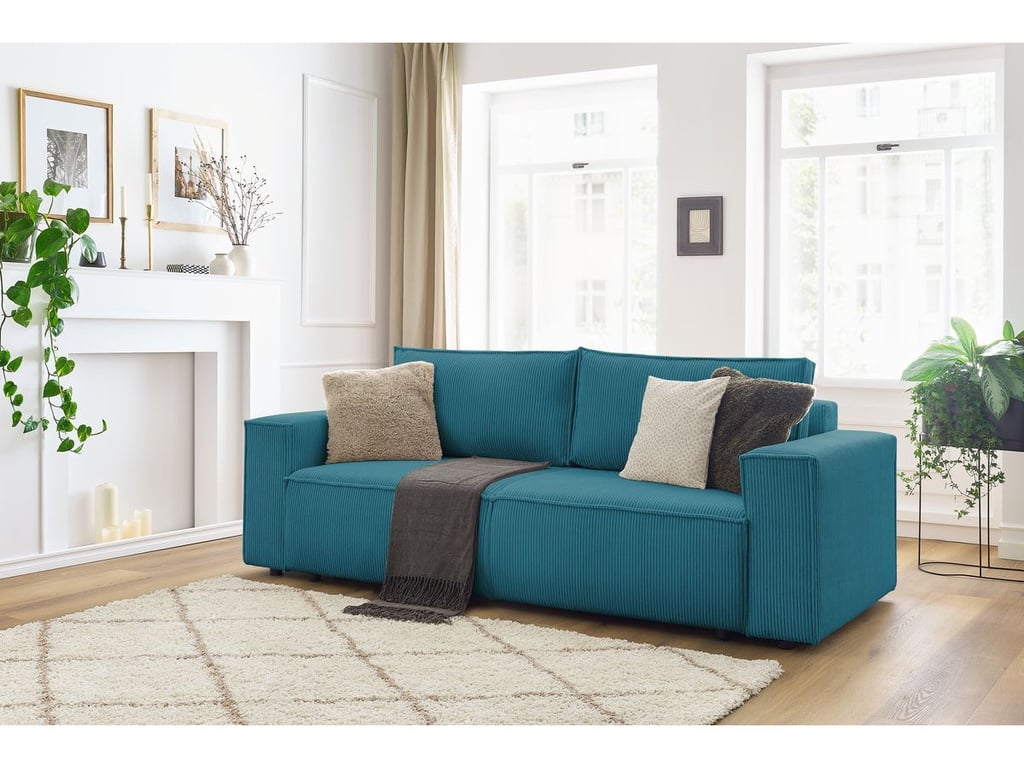 Produit similaire: Nihad canapé droit fixe 3 places velours côtelé bleu foncé