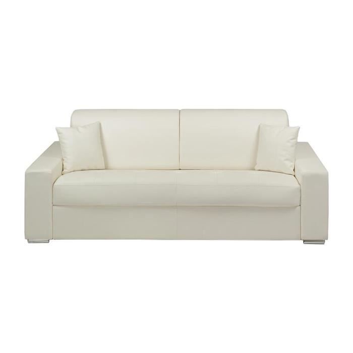 Produit similaire: Canapé 4 places convertible express en simili EMIR - Blanc - Couchage 160 cm - Matelas 14 cm